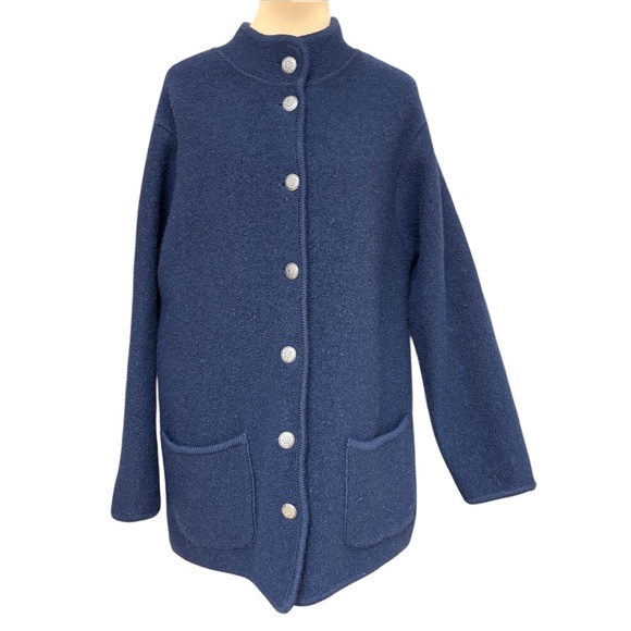 sweater coat L.L. BEAN vintage buttons heavy wool knit pockets classic - Picture 1 of 12